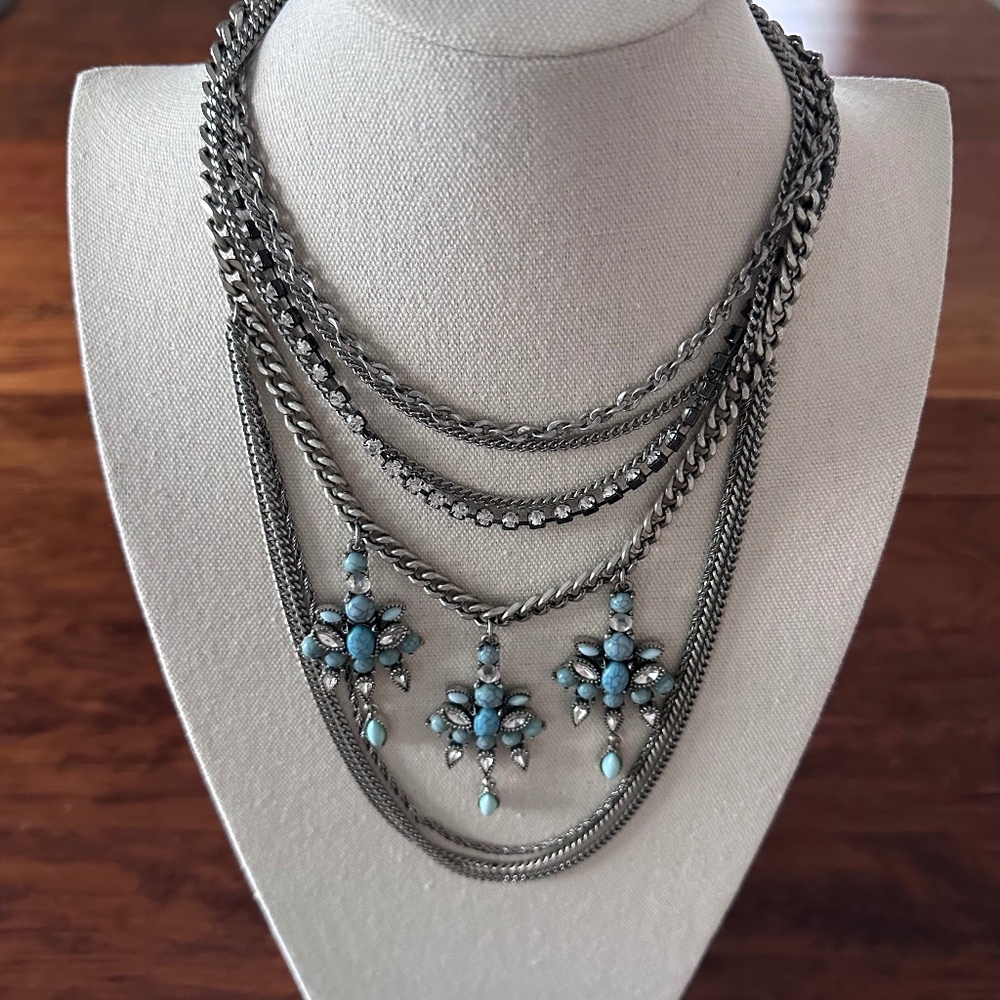 Express Silver And Turquoise Statement Necklace - image 6